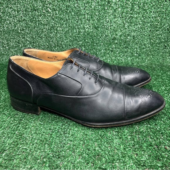 BALLY Gino Mens US Size 11 Black Oxford Cap Toe Medallion Made in Italy